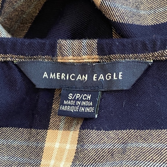 American Eagle plaid “overall” style dress with pockets, size Small - Picture 8 of 13